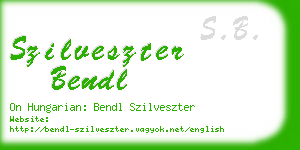 szilveszter bendl business card